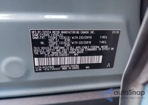 2020 Toyota Rav4 Adventure z USA, uszkodzony, nr VIN 2T3J1RFVXLC092261